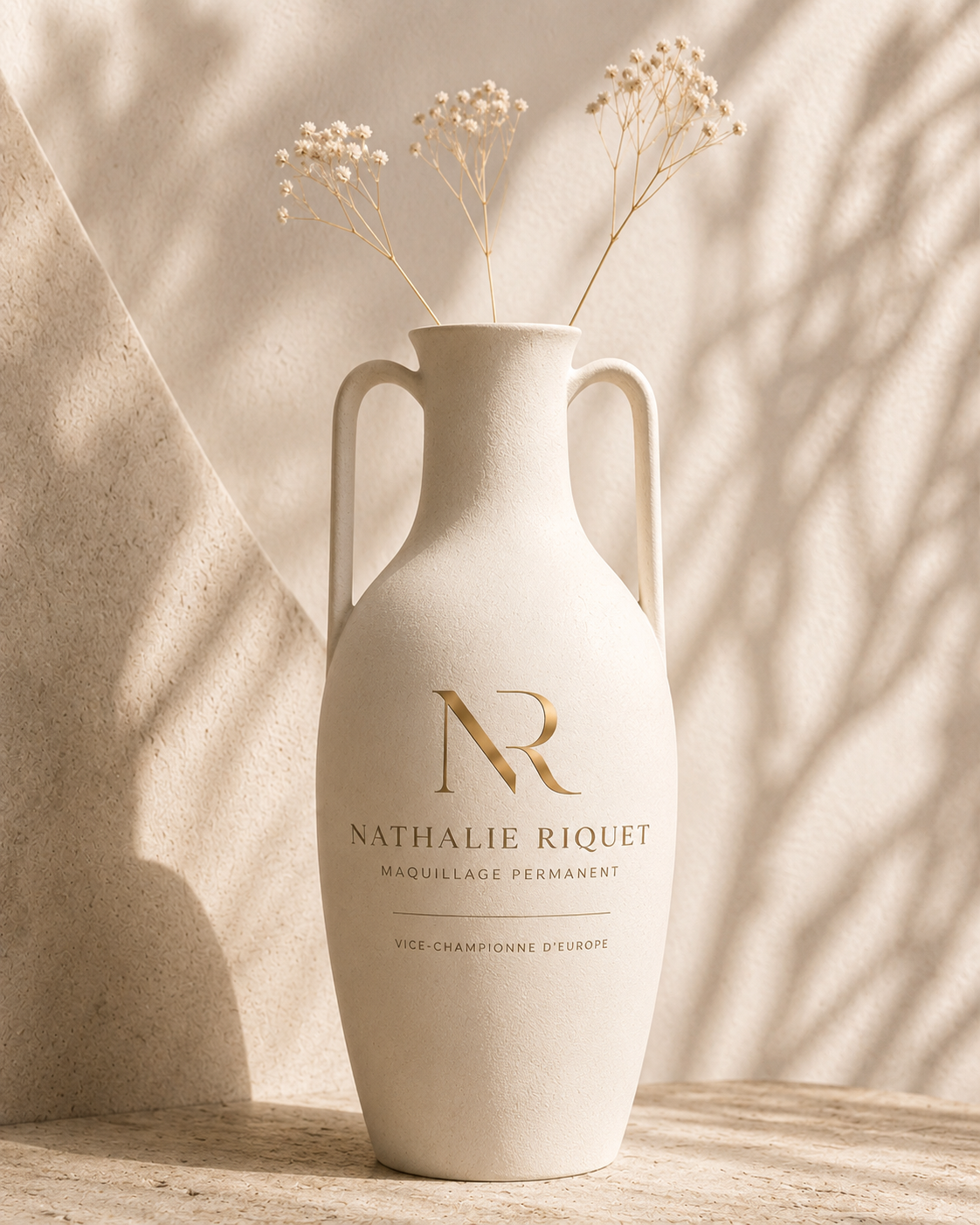 Vase personnalisé avec fleurs délicates