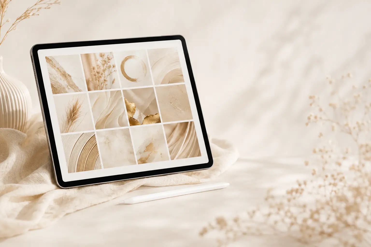 Portfolio visuel sur tablette
